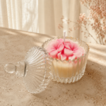 MarLou Flora – Pink blomsterlys i glas
