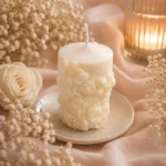 MarLou Florentine - Hvidt bloklys med blomster